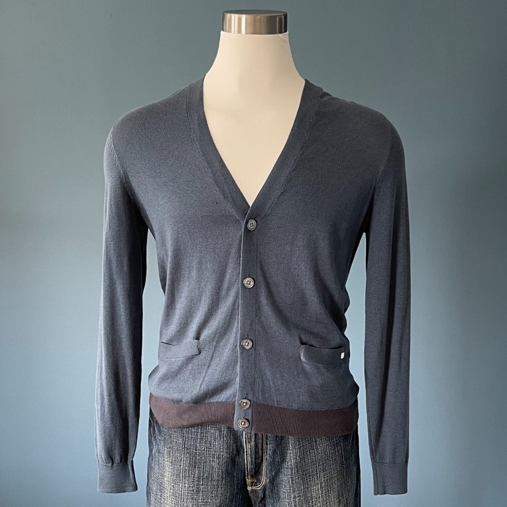 Marc by Marc Jacobs Mens Slate Blue Cardigan size Small